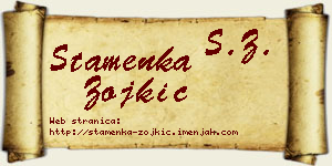 Stamenka Zojkić vizit kartica
